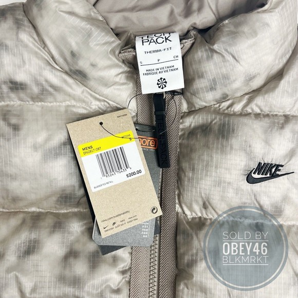 Nike Tech Pack Therma-Fit Gray Bubble Puffer Vest DN2817-087 Mens Size S - Picture 4 of 4